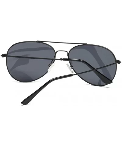 Unisex Retro Alloy Sunglasses Men Polarized UV400 - C3 Silver Black - CF18M3O2RA4 $35.91 Oval