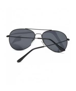 Unisex Retro Alloy Sunglasses Men Polarized UV400 - C3 Silver Black - CF18M3O2RA4 $35.91 Oval