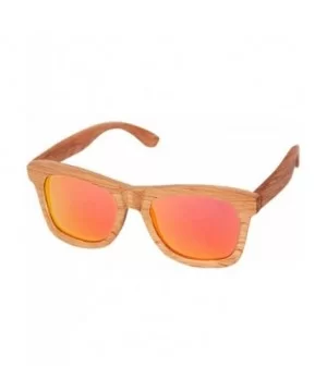 Bamboo wood glasses Hand-made logs polarized duo sunglasses UV400 UV-coated lenses - Red - CQ18XO5DAOH $26.00 Goggle