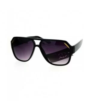 Flat Top Designer Fashion Sunglasses Unisex Retro Stylish Shades UV 400 - Black (Smoke) - CS1872O66I0 $9.15 Square