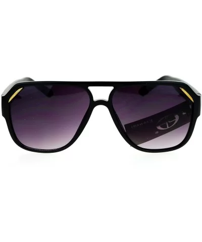 Flat Top Designer Fashion Sunglasses Unisex Retro Stylish Shades UV 400 - Black (Smoke) - CS1872O66I0 $9.15 Square