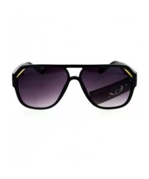 Flat Top Designer Fashion Sunglasses Unisex Retro Stylish Shades UV 400 - Black (Smoke) - CS1872O66I0 $9.15 Square