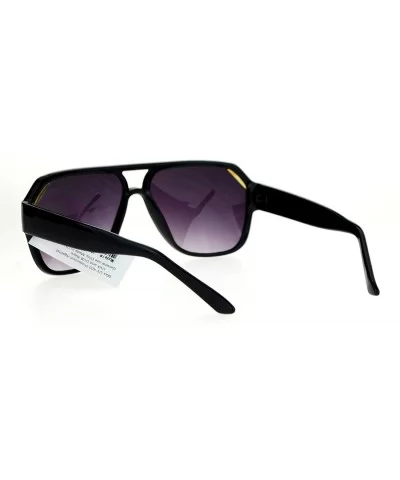 Flat Top Designer Fashion Sunglasses Unisex Retro Stylish Shades UV 400 - Black (Smoke) - CS1872O66I0 $9.15 Square