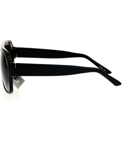 Flat Top Designer Fashion Sunglasses Unisex Retro Stylish Shades UV 400 - Black (Smoke) - CS1872O66I0 $9.15 Square