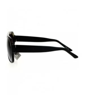 Flat Top Designer Fashion Sunglasses Unisex Retro Stylish Shades UV 400 - Black (Smoke) - CS1872O66I0 $9.15 Square