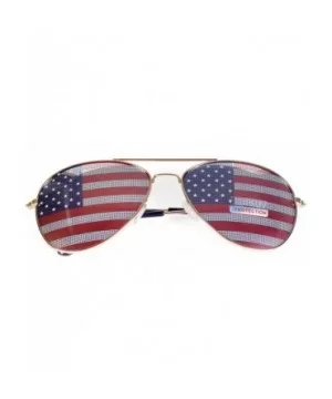 American Flag Mirror Novelty Decorative Sunglasses - Gold - CB12I8A0QCB $5.41 Wayfarer