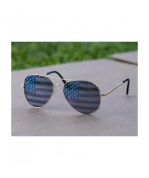 American Flag Mirror Novelty Decorative Sunglasses - Gold - CB12I8A0QCB $5.41 Wayfarer