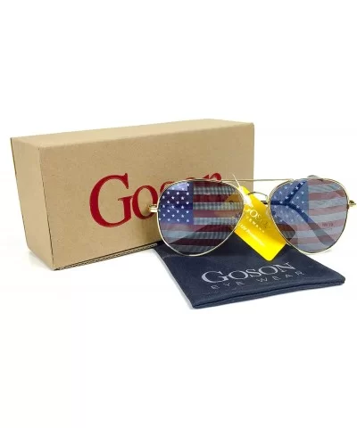 American Flag Mirror Novelty Decorative Sunglasses - Gold - CB12I8A0QCB $5.41 Wayfarer