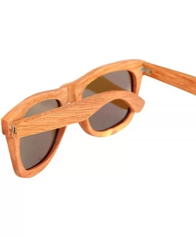 Bamboo wood glasses Hand-made logs polarized duo sunglasses UV400 UV-coated lenses - Red - CQ18XO5DAOH $26.00 Goggle