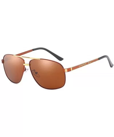 Men's metal sunglasses bicolor electroplated polarizing glasses - E - C718QTG7RQE $29.59 Aviator