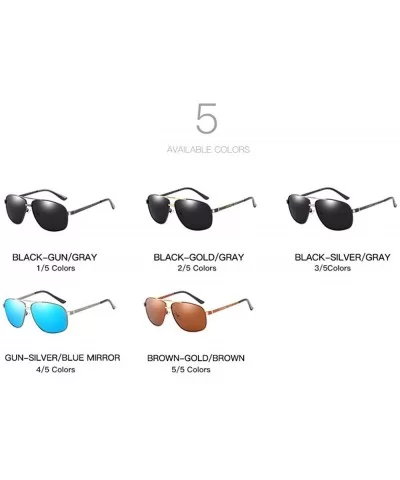 Men's metal sunglasses bicolor electroplated polarizing glasses - E - C718QTG7RQE $29.59 Aviator