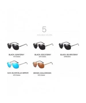 Men's metal sunglasses bicolor electroplated polarizing glasses - E - C718QTG7RQE $29.59 Aviator