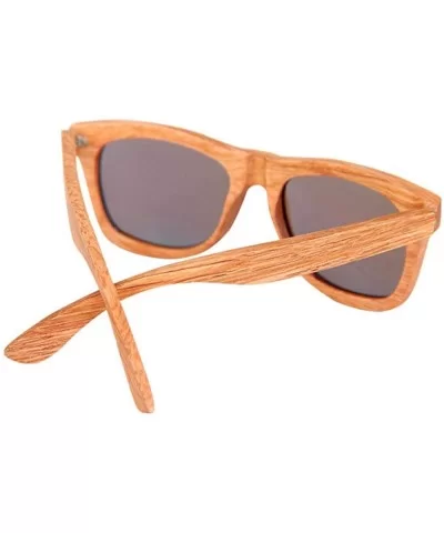 Bamboo wood glasses Hand-made logs polarized duo sunglasses UV400 UV-coated lenses - Red - CQ18XO5DAOH $26.00 Goggle