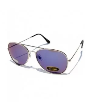 Aviator Sunglasses Mirror lens (Silver Blue) OWL. - CC11HQ30YPH $6.40 Aviator