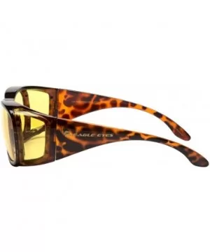 NIGHT-LITE FitOns Night Driving Glasses with Anti Reflective Coating - Tortoise - C8126081TNT $45.25 Oversized