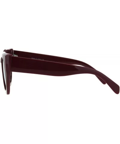 Womens Futuristic Squared Cat Eye Keyhole Plastic Sunglasses - Burgundy Black - CF18HD9AS2I $9.20 Cat Eye