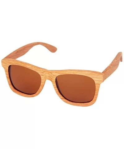 Bamboo wood glasses Hand-made logs polarized duo sunglasses UV400 UV-coated lenses - Red - CQ18XO5DAOH $26.00 Goggle