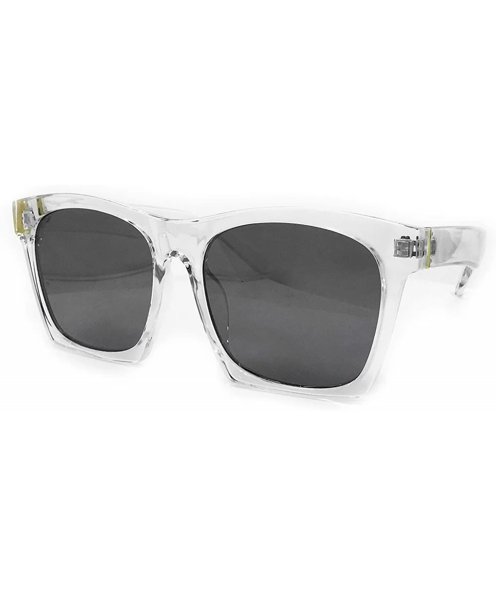 7242 Premium Oversize XXL Women Men Mirror Havana Tilda Shadow Style Fashion Sunglasses - Clear - CT18HHINXZ6 $8.67 Rimless