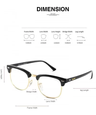 Classic Half Frame Sunglasses Fashion Eyeglasses for Men Women Ladies - Black Frame/Clear Lens - CC188TKAA34 $16.05 Sport