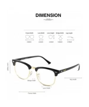 Classic Half Frame Sunglasses Fashion Eyeglasses for Men Women Ladies - Black Frame/Clear Lens - CC188TKAA34 $16.05 Sport