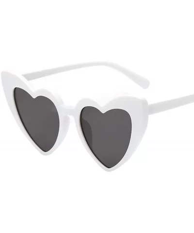 Women Retro Fashion Heart-shaped Shades Sunglasses UV Glasses - Multicolor a - CU196X6O9S2 $5.23 Oversized