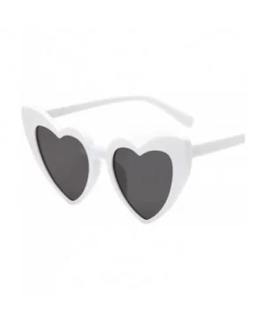 Women Retro Fashion Heart-shaped Shades Sunglasses UV Glasses - Multicolor a - CU196X6O9S2 $5.23 Oversized