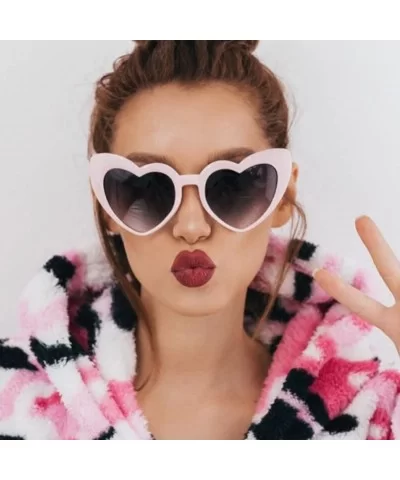 Women Retro Fashion Heart-shaped Shades Sunglasses UV Glasses - Multicolor a - CU196X6O9S2 $5.23 Oversized