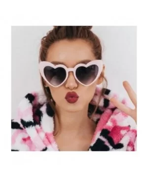 Women Retro Fashion Heart-shaped Shades Sunglasses UV Glasses - Multicolor a - CU196X6O9S2 $5.23 Oversized