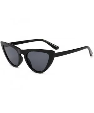 Sunglasses Fashion Trend Small Frame Cat-Eye Sunglasses Multicolor - Top Black Beancurd Frame Tea Slices - CM18TNRLXS9 $7.52 ...