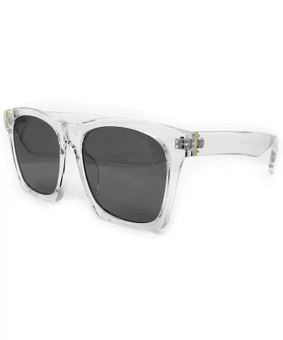 7242 Premium Oversize XXL Women Men Mirror Havana Tilda Shadow Style Fashion Sunglasses - Clear - CT18HHINXZ6 $8.67 Rimless