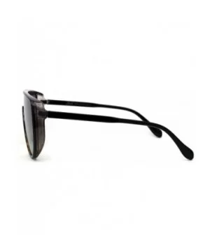 Womens Shield Oversize Plastic Designer Fashion Sunglasses - Black Tortoise Green Smoke - C6196R4RT3M $7.44 Rectangular