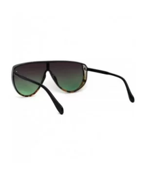 Womens Shield Oversize Plastic Designer Fashion Sunglasses - Black Tortoise Green Smoke - C6196R4RT3M $7.44 Rectangular