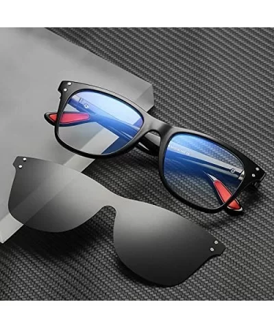 Female Computer Blue Light Blocking Glasses TR90 Frame Polarized Clip On Sunglasses for Men - Matte Black - CZ18XDWOXNU $13.9...