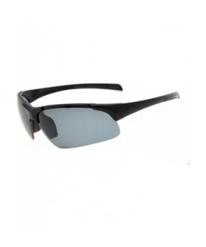 Polycarbonate Half-Rimless Polarized Sport Sunglasses TR90 Unbreakable - Black/Grey Lens - C612NYR0TPY $18.28 Rectangular