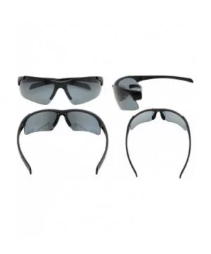 Polycarbonate Half-Rimless Polarized Sport Sunglasses TR90 Unbreakable - Black/Grey Lens - C612NYR0TPY $18.28 Rectangular