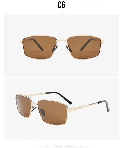 Explosive Men's Polarized Sunglasses Fashion Driving Sunglasses - Gold Tawny C5 - C71904XE8IR $10.85 Square