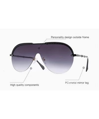 Frameless One Lens Oversized Goggles Sunglasses Women Fashion UV400 Brand Design Pilot Driving Sun Glasses - C6194EOUE4N $13....