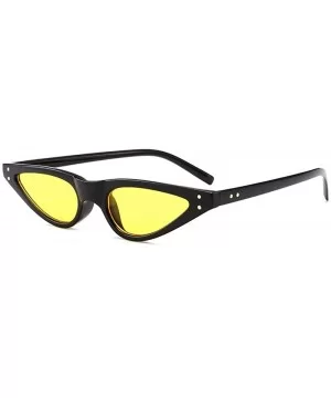 Unisex Flat Top Eyeglasses Small Triangle Frame Cat Eye Sunglasses Random Color - Byellow - C918XE9UARN $5.75 Cat Eye