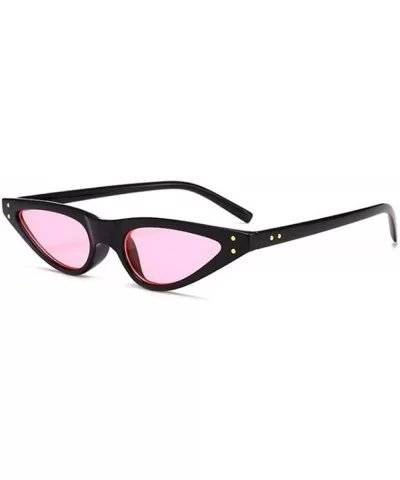 Unisex Flat Top Eyeglasses Small Triangle Frame Cat Eye Sunglasses Random Color - Byellow - C918XE9UARN $5.75 Cat Eye