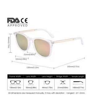 Polarized Sunglasses for Women Men Retro square lens uv400 protection - Clear/Mirrored Pink - CK18A32A75S $8.66 Semi-rimless