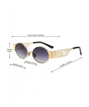 Men's and women's Fashion Resin lens Oval Frame Retro Sunglasses UV400 - Gold Gray - CI18N6RNQ6D $10.07 Oval