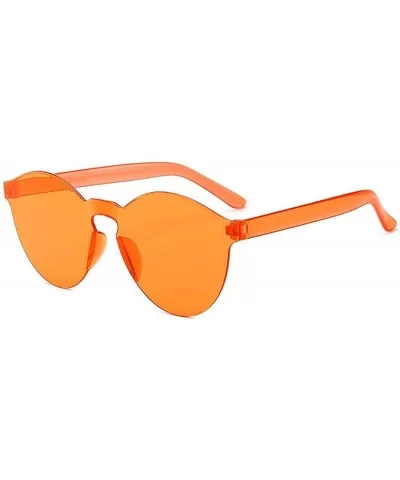 Unisex Fashion Candy Colors Round Outdoor Sunglasses Sunglasses - Light Orange - CY199S8ZQC6 $15.30 Round