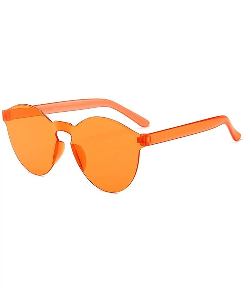 Unisex Fashion Candy Colors Round Outdoor Sunglasses Sunglasses - Light Orange - CY199S8ZQC6 $15.30 Round