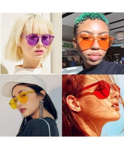 Unisex Fashion Candy Colors Round Outdoor Sunglasses Sunglasses - Light Orange - CY199S8ZQC6 $15.30 Round