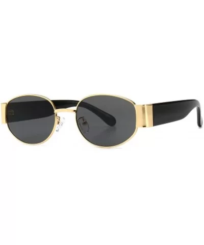 Steampunk Metal Sunglasses Male Oval Retro Sun Visor - 6 - CI190O00E27 $22.46 Oval