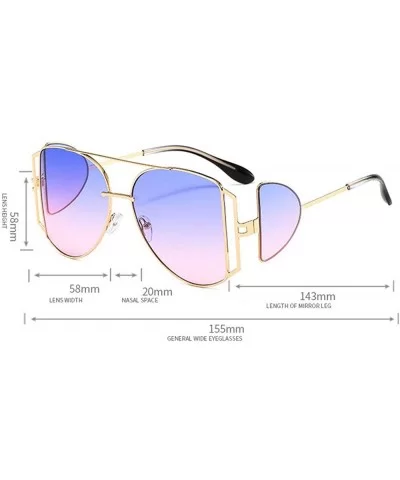 Metal Frame Punk Sunglasses Oversized Sunglasses Men Women Fashion Wind-proof Sunglasses Sunshade glasses UV400 - CC19349D2IY...