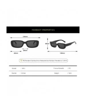 Small Rectangle Sunglasses Women UV 400 Retro Square Driving Glasses - Bright Black - C4198QWKGQK $6.78 Square