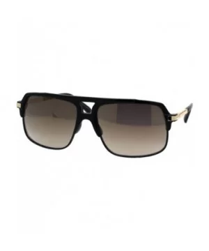 Mens Designer Fashion Sunglasses Square Rectangular Mirror Lens UV 400 - Matte Black (Gold Mirror) - CB197QRDKTK $7.13 Rectan...