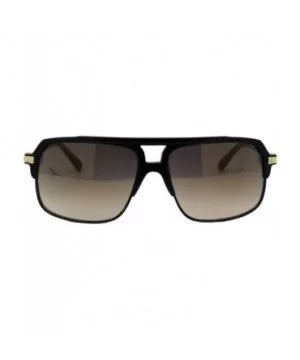 Mens Designer Fashion Sunglasses Square Rectangular Mirror Lens UV 400 - Matte Black (Gold Mirror) - CB197QRDKTK $7.13 Rectan...