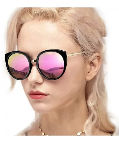 Myiaur Fashion Cat Eye Mirror Sunglasses Women Polarized UV Protection Stylish Design - C618QMZUMNC $17.17 Wayfarer